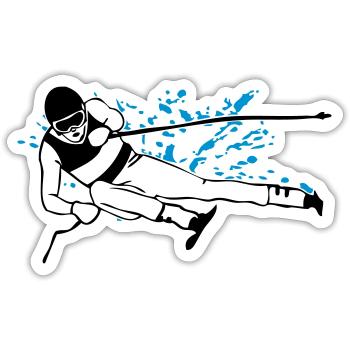 Ski alpine - downhill skiing - slalom - skier - Sticker size S (10 x 10 cm) - white matte - Front
