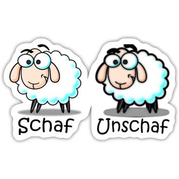Schaf - Sticker Größe S (10 x 10 cm) - Mattweiß - Vorne