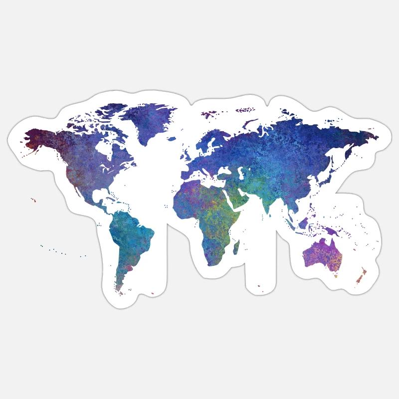 World map Sticker size S (10 x 10 cm)