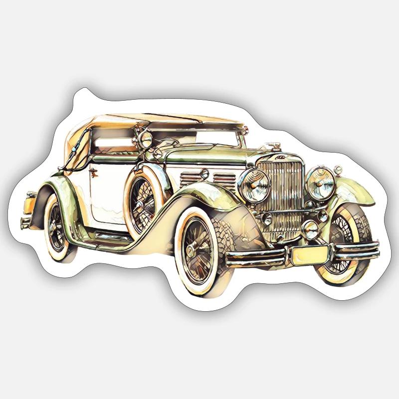 Oldtimer car retro Sticker size S (10 x 10 cm)