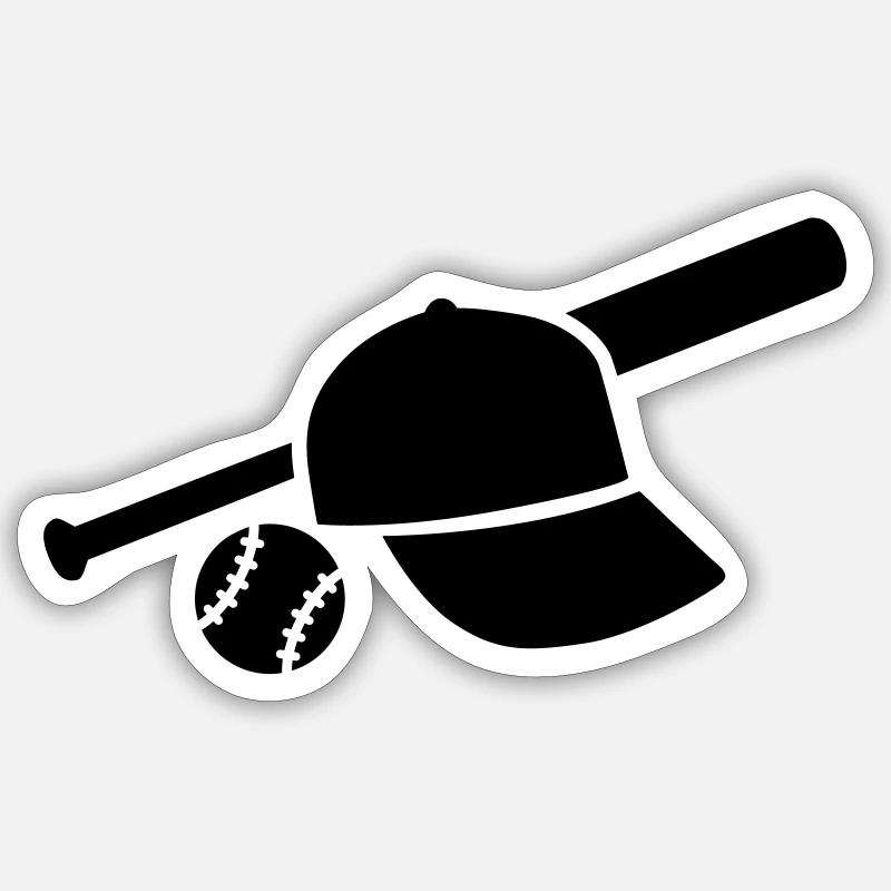Baseball - Sticker taille S (10 x 10 cm) - blanc mat