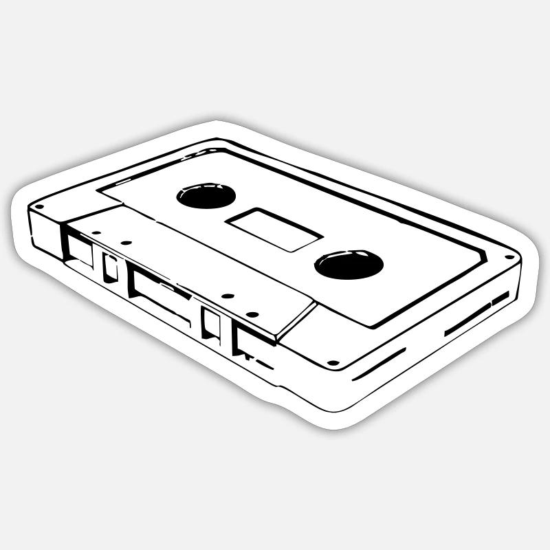 Kassette Cassette - Sticker Größe S (10 x 10 cm) - Mattweiß