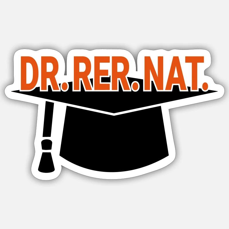 Doktorhut Dr. Cadeau de graduation - Sticker taille S (10 x 10 cm) - blanc mat