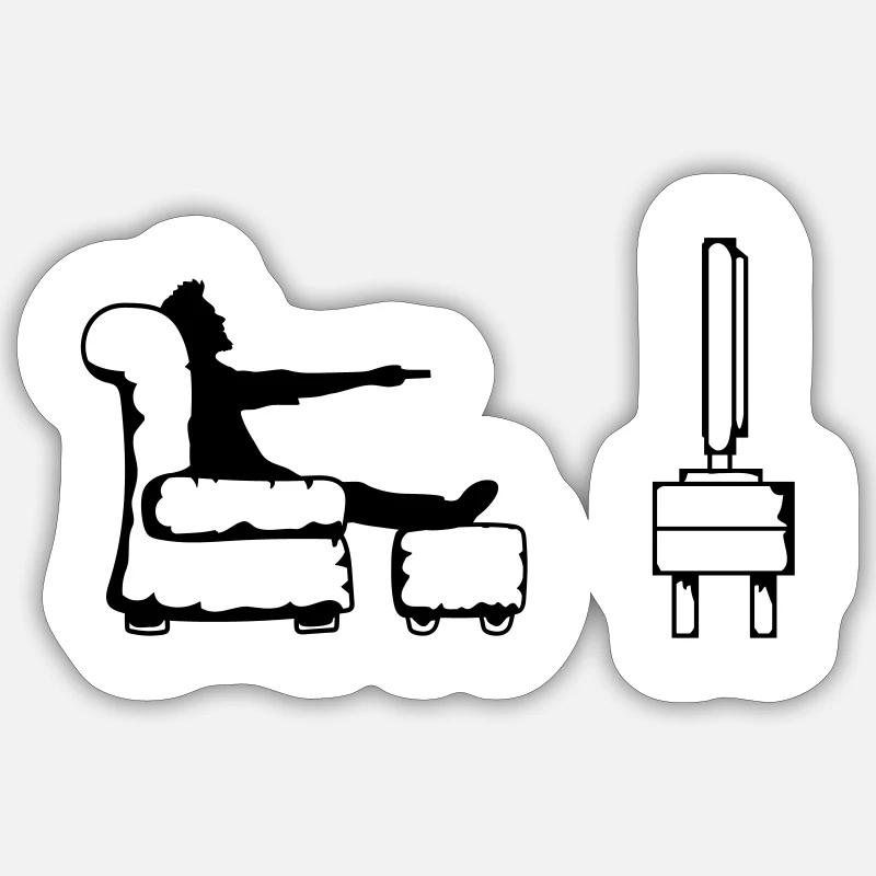 Bascule télécommande écran plat - Sticker taille S (10 x 10 cm) - blanc mat