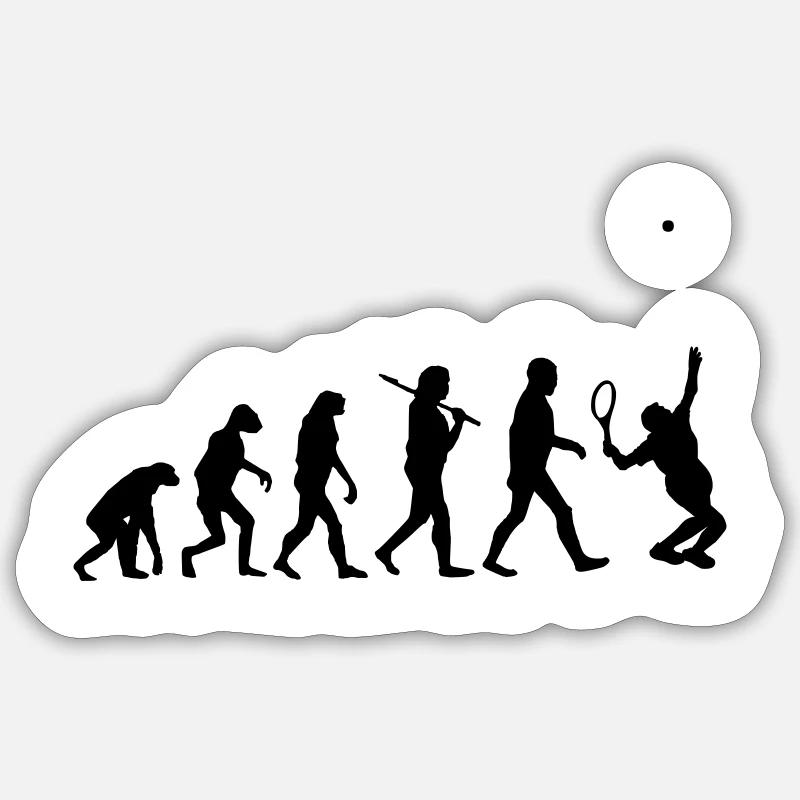 evolution Tennis - Sticker size S (10 x 10 cm) - white matte
