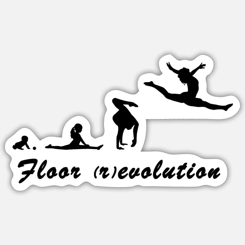 Floor (r) evolution - Sticker size S (10 x 10 cm) - white matte