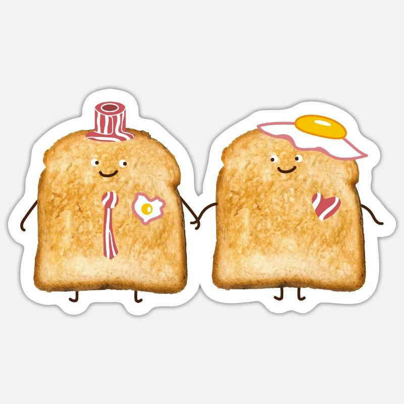 Toast de jeunes mariés - Sticker taille S (10 x 10 cm) - blanc mat