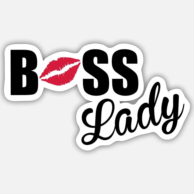 Boss Lady - Sticker taille S (10 x 10 cm) - blanc mat