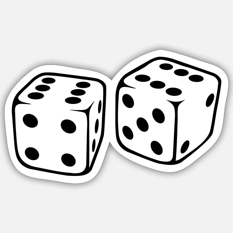 Dice - Sticker size S (10 x 10 cm) - white matte