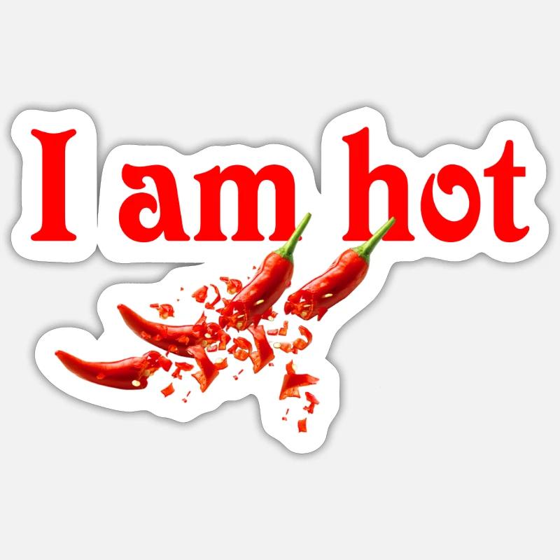 Ich bin scharf - Chilischote - Sticker Größe S (10 x 10 cm) - Mattweiß