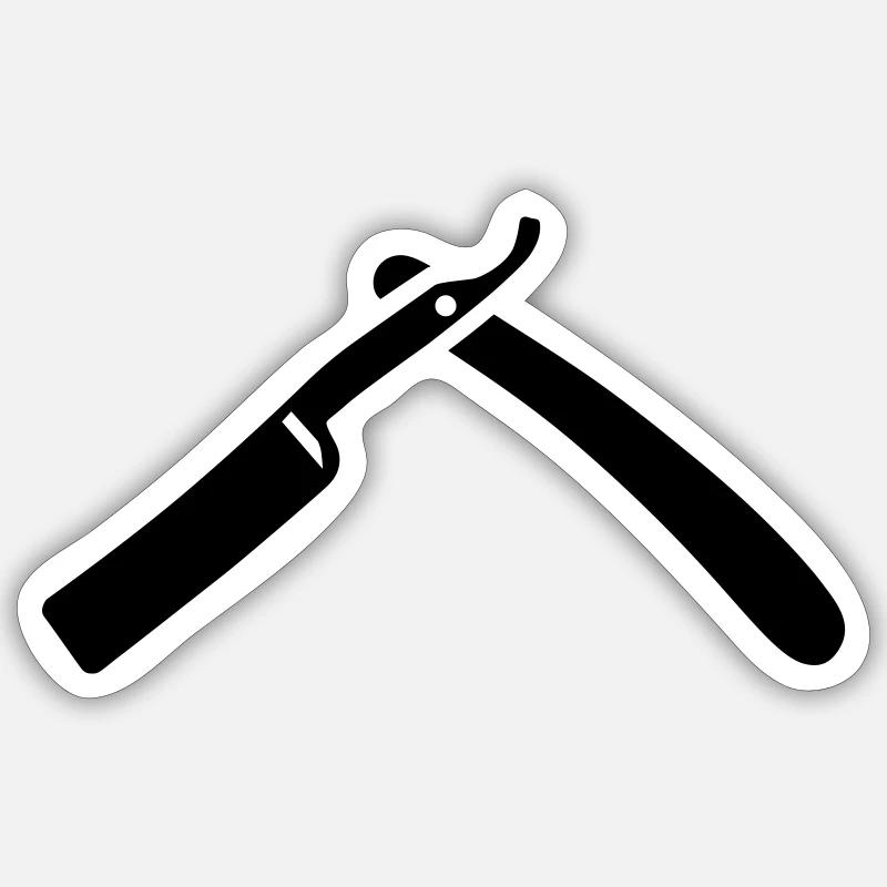Shaving - Sticker size S (10 x 10 cm) - white matte