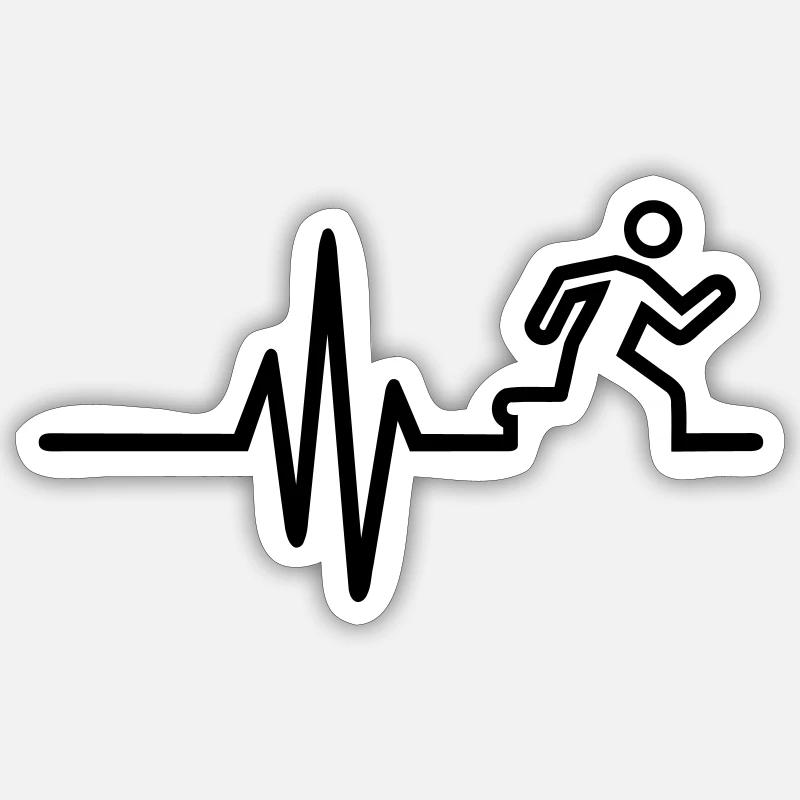 Courir - Sticker taille S (10 x 10 cm) - blanc mat