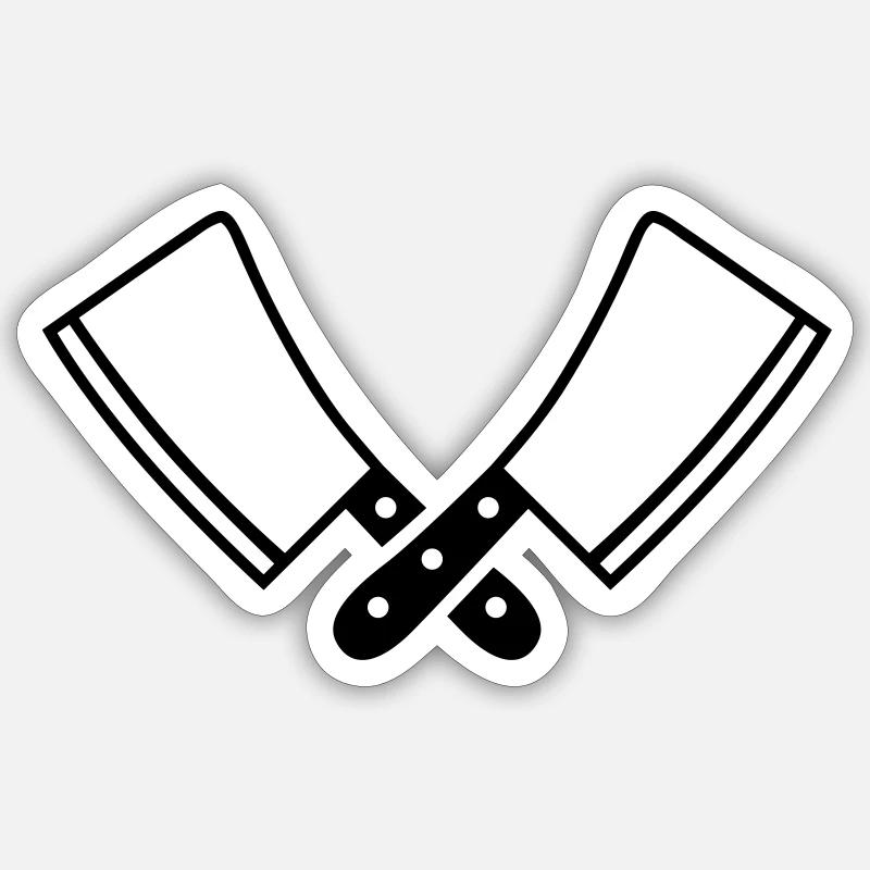 Knives - Sticker size S (10 x 10 cm) - white matte