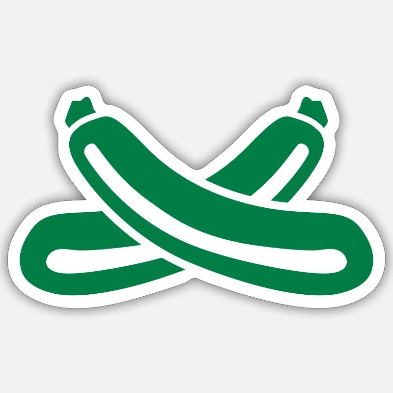 Courgettes - Sticker taille S (10 x 10 cm) - blanc mat