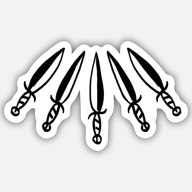 Messer - Sticker Größe S (10 x 10 cm) - Mattweiß