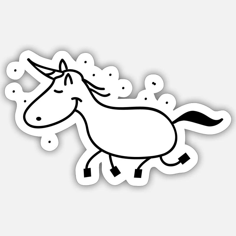 funny unicorn - Sticker size S (10 x 10 cm) - white matte