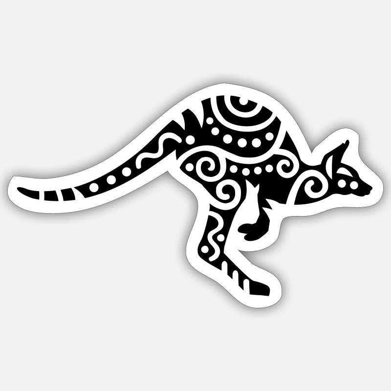 Kangourou - Sticker taille S (10 x 10 cm) - blanc mat