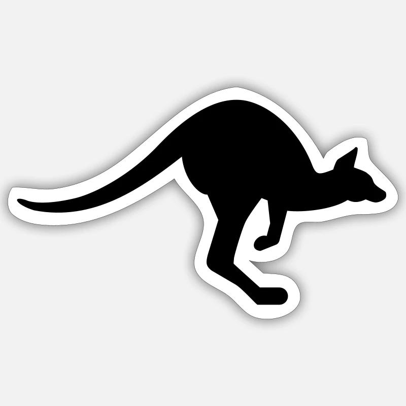 Kangaroo - Sticker size S (10 x 10 cm) - white matte