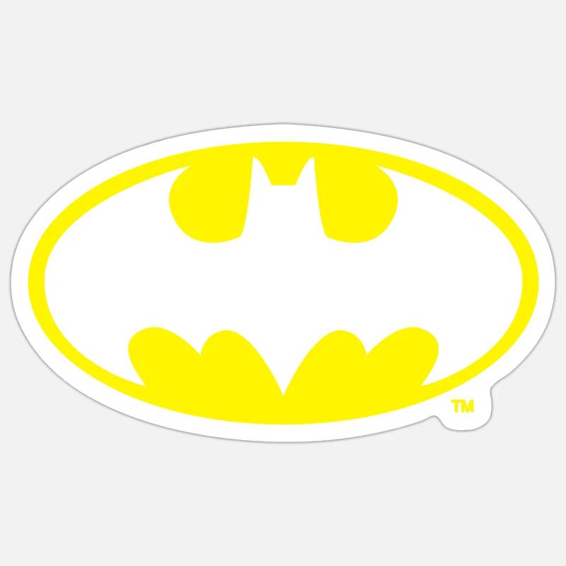 DC Comics Batman Logo gold - Sticker størrelse S (10 x 10 cm) - mat hvid