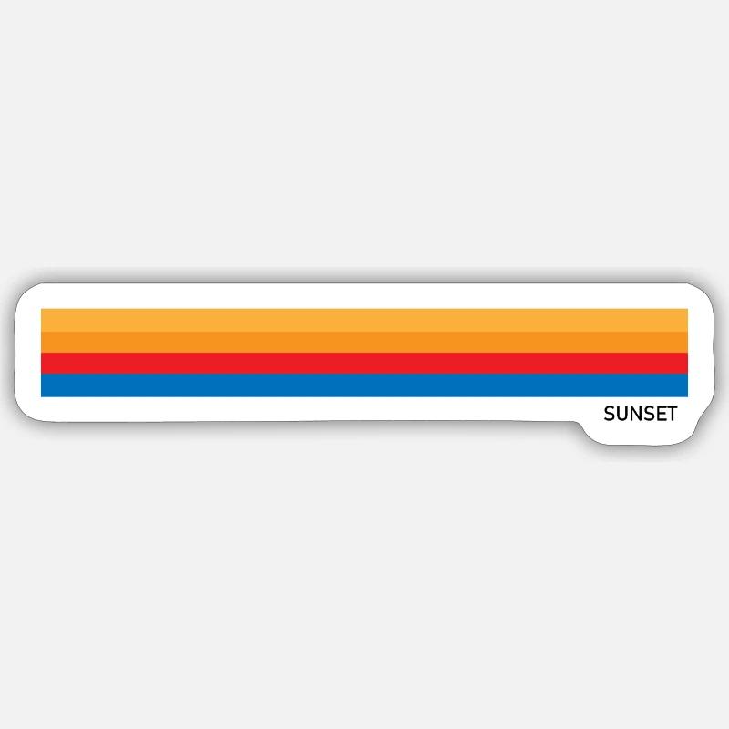 Sunset - Sticker taille S (10 x 10 cm) - blanc mat