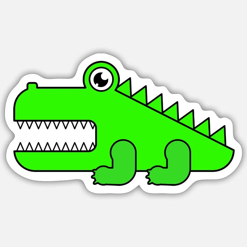 Krokodil - Sticker taille S (10 x 10 cm) - blanc mat