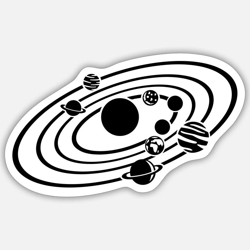 Planet - Sticker Größe S (10 x 10 cm) - Mattweiß