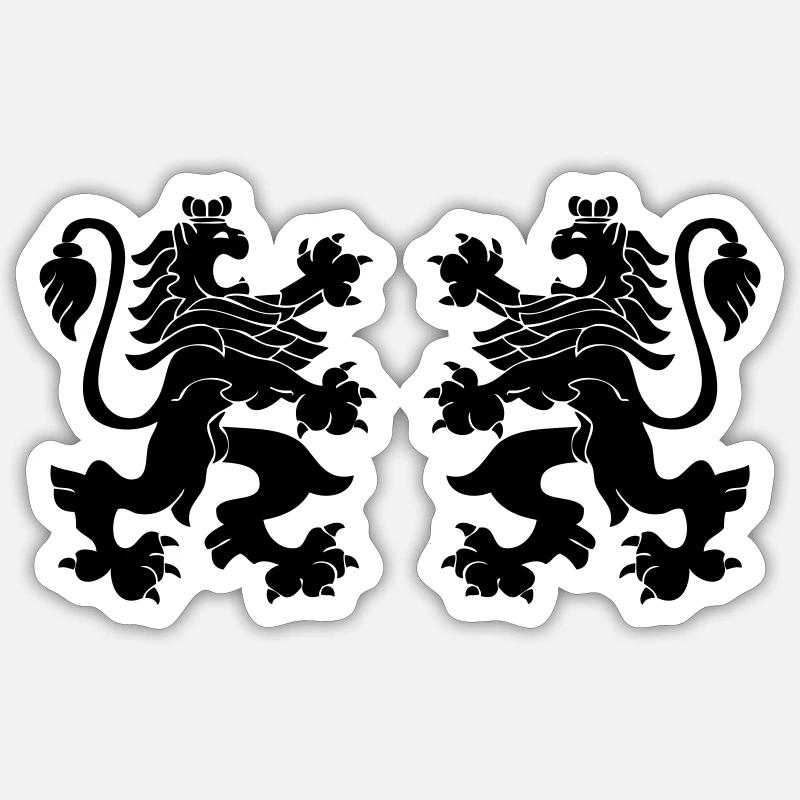 Lions - Sticker taille S (10 x 10 cm) - blanc mat