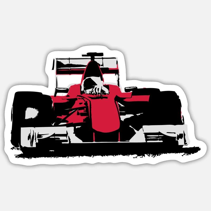 Formula One Racecar - Sticker size S (10 x 10 cm) - white matte