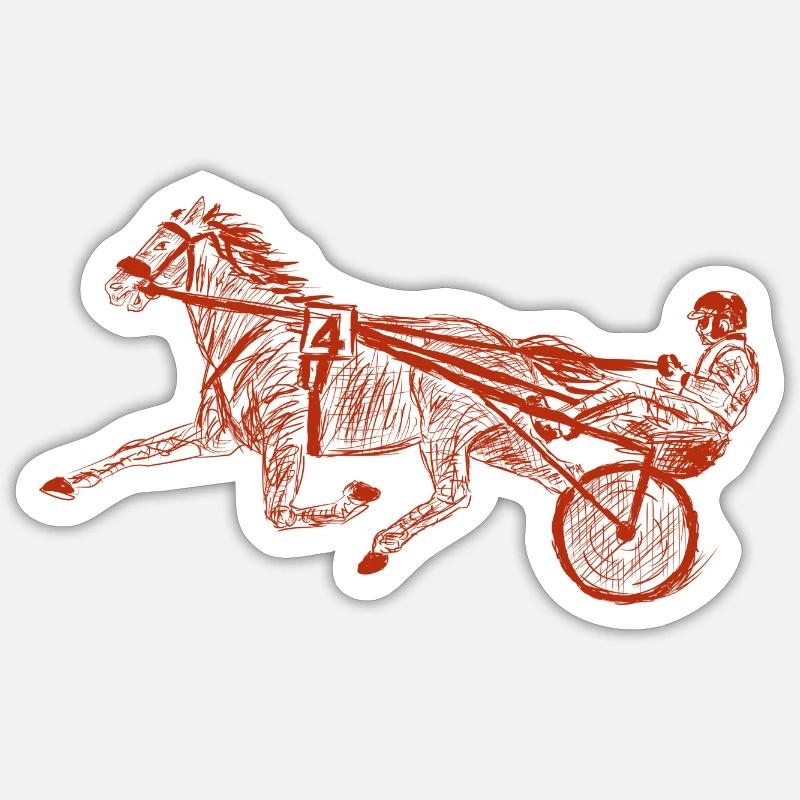 harness racing - Sticker size S (10 x 10 cm) - white matte