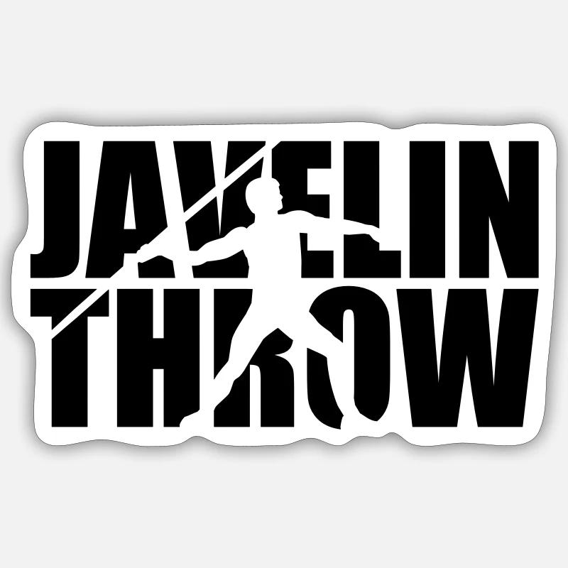 Javelin throw - Sticker taille S (10 x 10 cm) - blanc mat