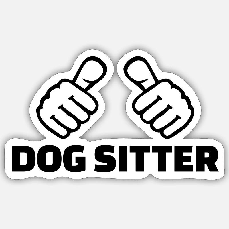 Dog sitter - Sticker taille S (10 x 10 cm) - blanc mat