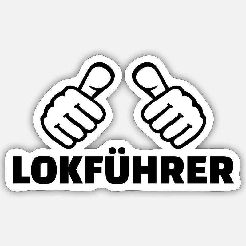 Lokführer - Sticker Größe S (10 x 10 cm) - Mattweiß
