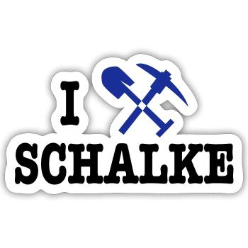 I Love Schalke - Sticker Größe S (10 x 10 cm) - Mattweiß - Vorne