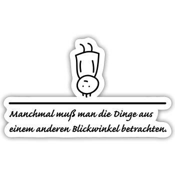 anderer Blickwinkel - Sticker Größe S (10 x 10 cm) - Mattweiß - Vorne