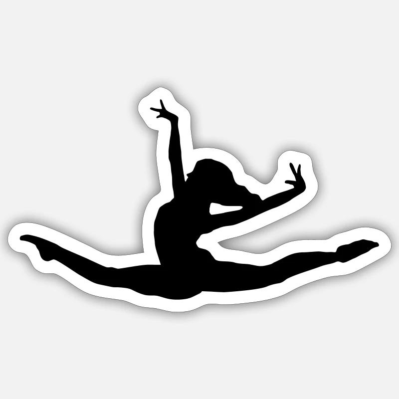 Gymnastics, gymnastics ( super cheap!) - Sticker taille S (10 x 10 cm) - blanc mat
