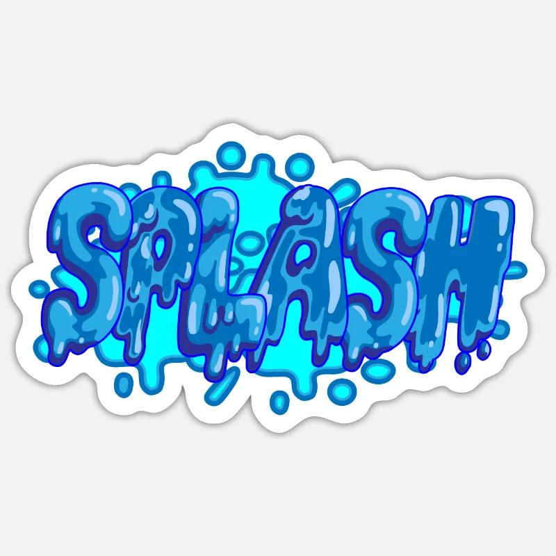 Splash graffiti lettering - Sticker size S (10 x 10 cm) - white matte