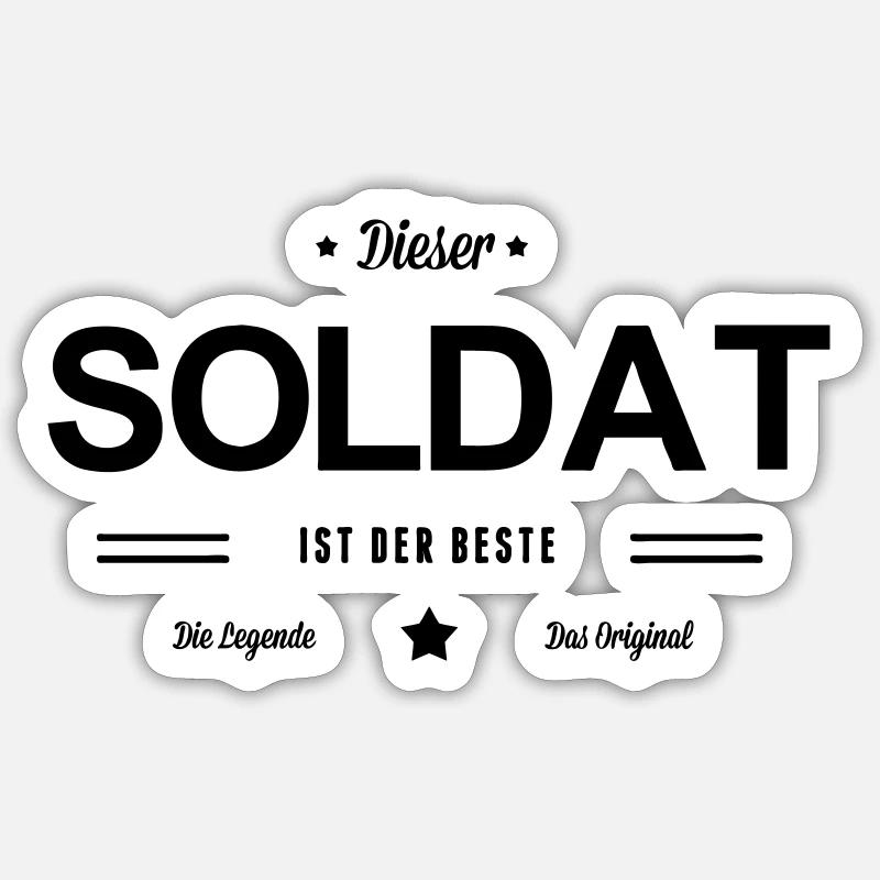 Bester Soldat - Sticker Größe S (10 x 10 cm) - Mattweiß