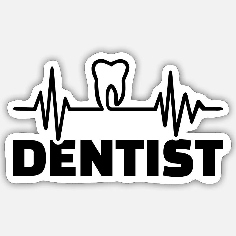Zahnarzt - Sticker Größe S (10 x 10 cm) - Mattweiß