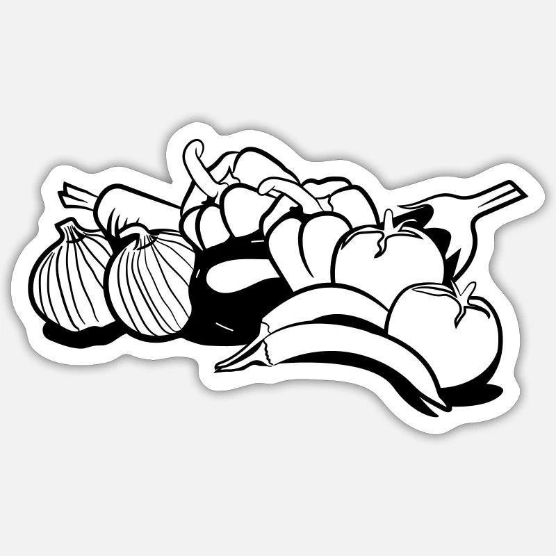gemüse - Sticker Größe S (10 x 10 cm) - Mattweiß