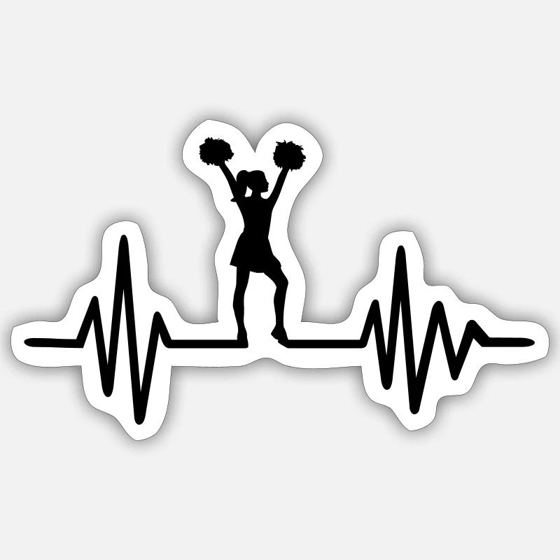 Cheerleader - Sticker Größe S (10 x 10 cm) - Mattweiß