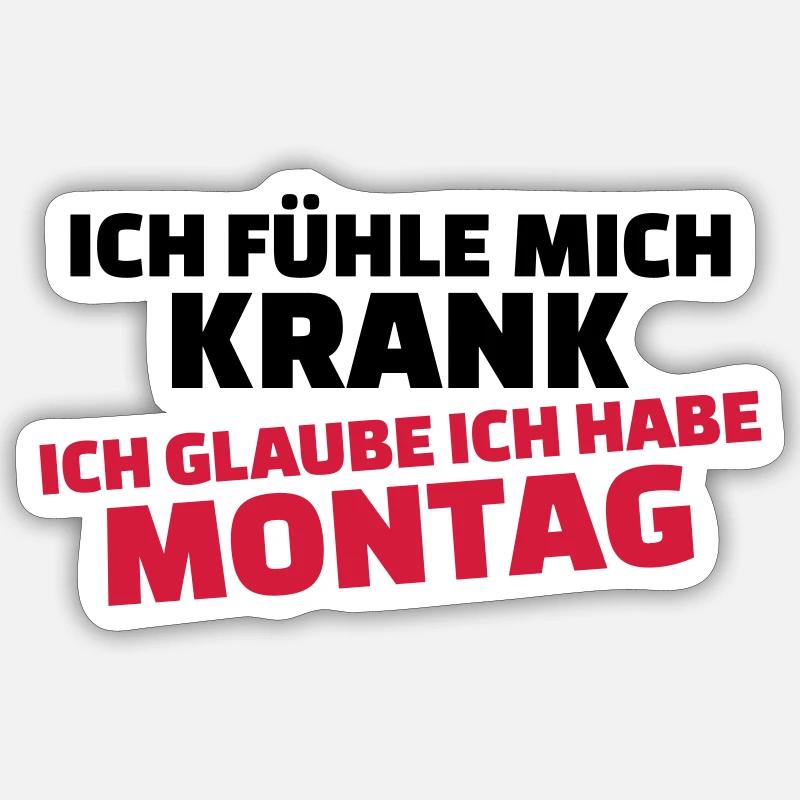 Montag - Sticker Größe S (10 x 10 cm) - Mattweiß