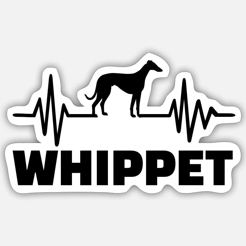 Whippet - Sticker Größe S (10 x 10 cm) - Mattweiß