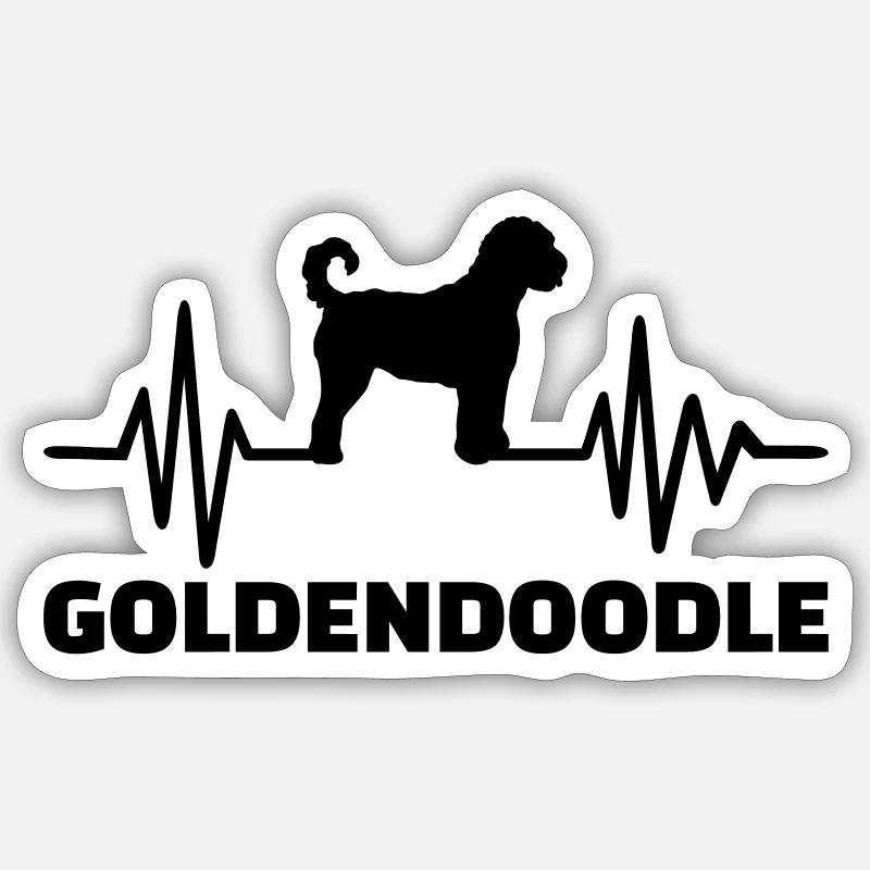 Goldendoodle - Sticker Größe S (10 x 10 cm) - Mattweiß