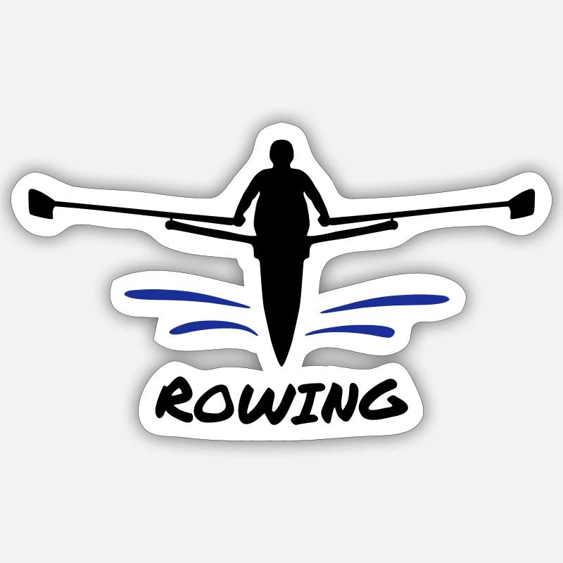 Rowing - Sticker size S (10 x 10 cm) - white matte