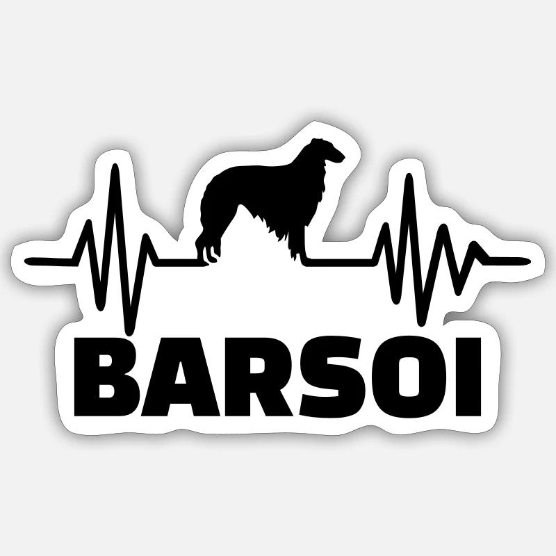Barsoi - Sticker Größe S (10 x 10 cm) - Mattweiß