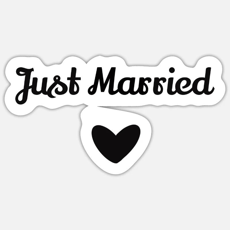 just married - Sticker size S (10 x 10 cm) - white matte