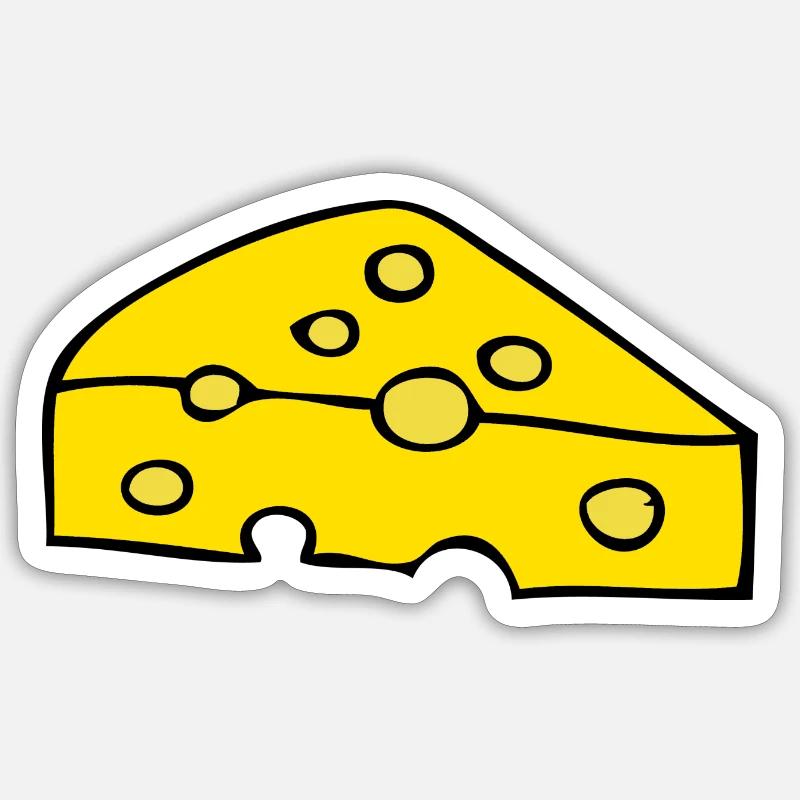 Käse - Sticker Größe S (10 x 10 cm) - Mattweiß