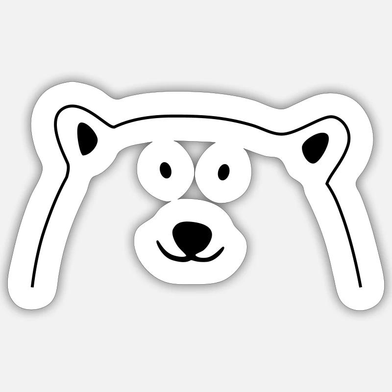 Eisbär Gesicht Sticker Größe S (10 x 10 cm)