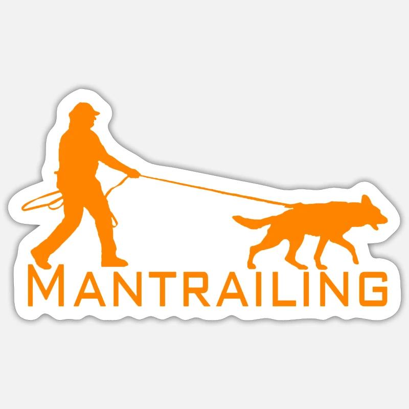 Mantrailing orange - Sticker size S (10 x 10 cm) - white matte