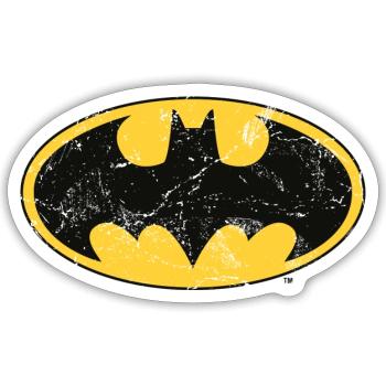 Batman small Logo Used Look - Sticker size S (10 x 10 cm) - white matte - Front